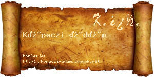 Köpeczi Ádám névjegykártya